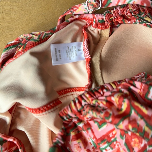 Garnet hill  3 piece, rushed swim skirt, bikini bottom, tankini 8 sunset - Picture 9 of 14